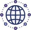 Business network infrastructure design icon
